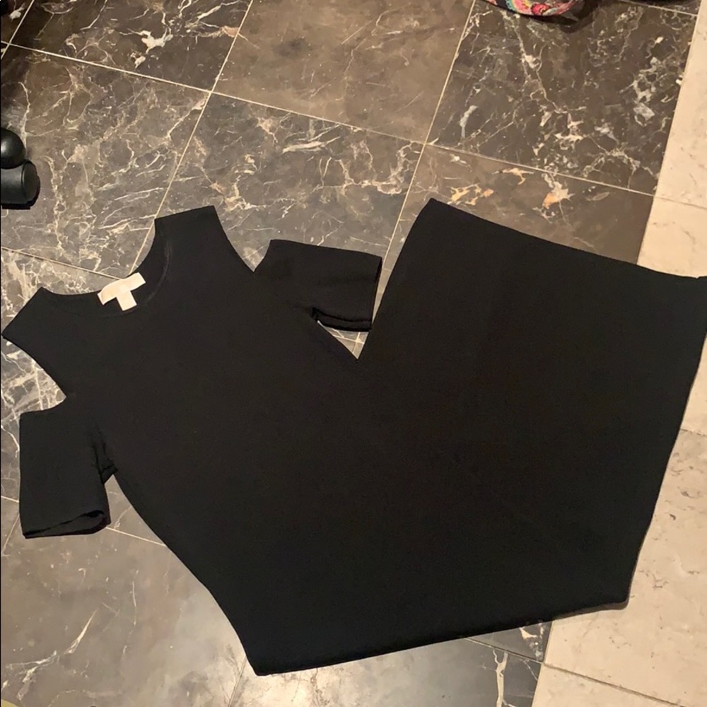 Black Midi Open Shoulder Michael Kors Dress